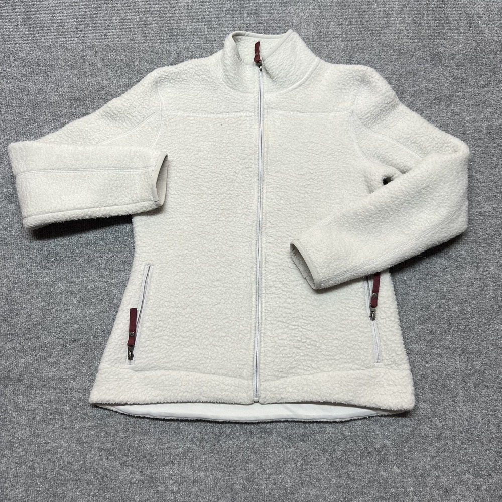 Avalanche Jacket Womens Medium White Sherpa Fleece Full Zip Pockets Outdoor